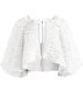 Alice & Olivia Loree Ruffle ti crop jacket- white