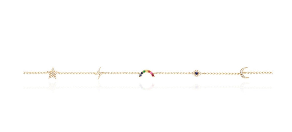 Ef collection 14k diamond cosmic charm bracelet-