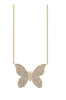 Sydney Evan large butterfly pave diamond necklace YG