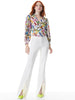 Alice & Olivia Ilan Smocked Sleeve Button Front Blouse - Butterfly High