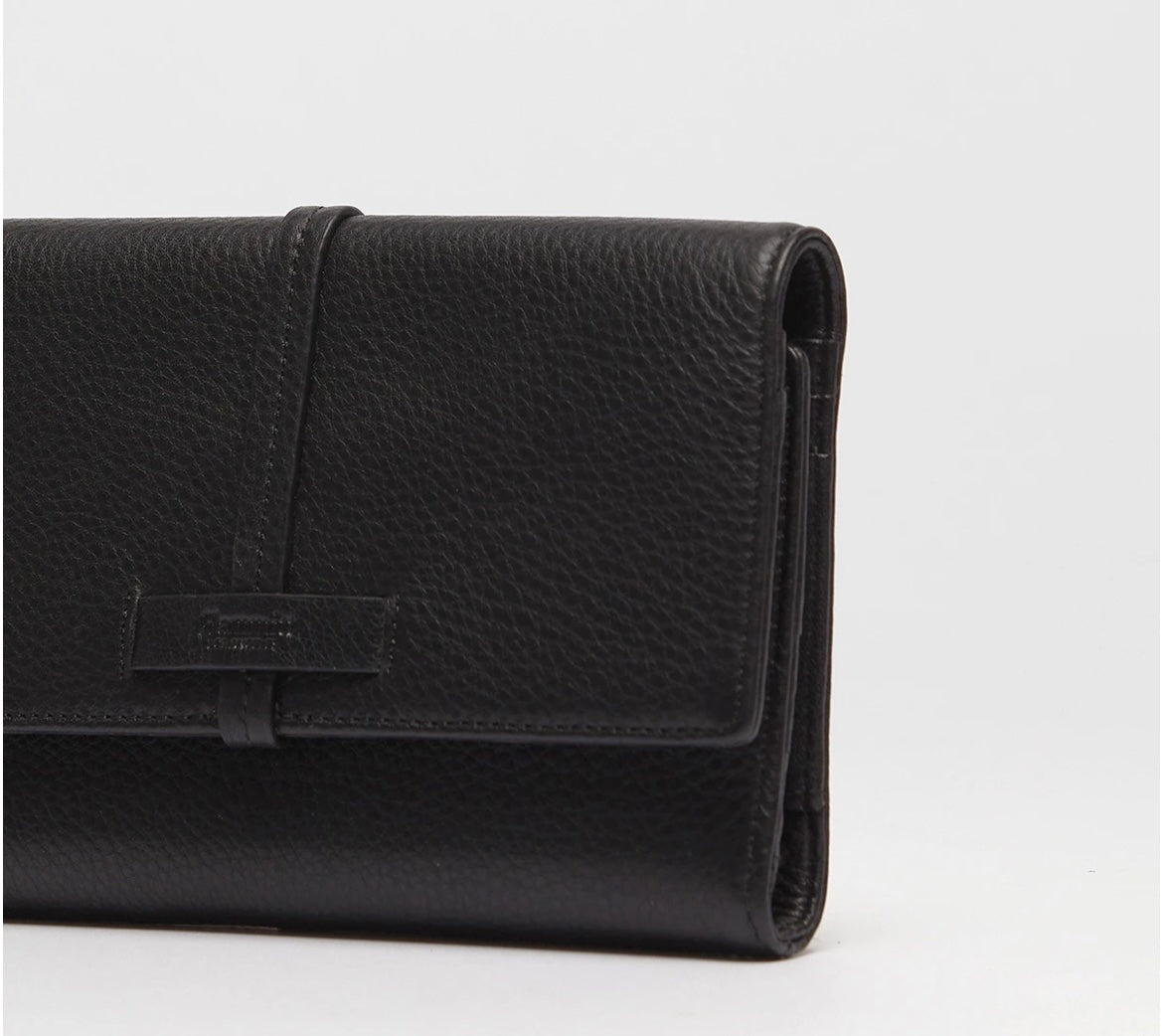 Hammitt Benjamin black wallet w gunmetal