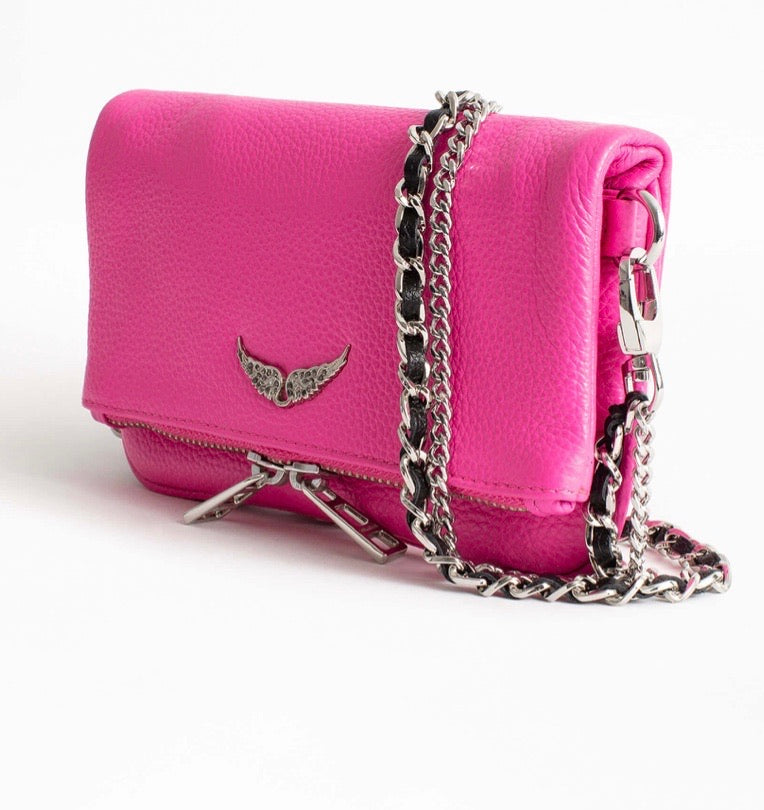 Zadig & Voltaire Women's Rock Gained Leather Shoulder Bag - Neon Pink