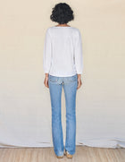 Sundry V-Neck Smocked Top - White