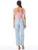 Alice & Olivia ELIANA SMOCKED CROP TOP- pink