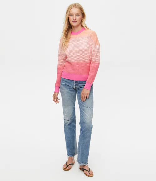 Michael Stars Willa Crew Neck Long a sleeve Pullover - Azalea