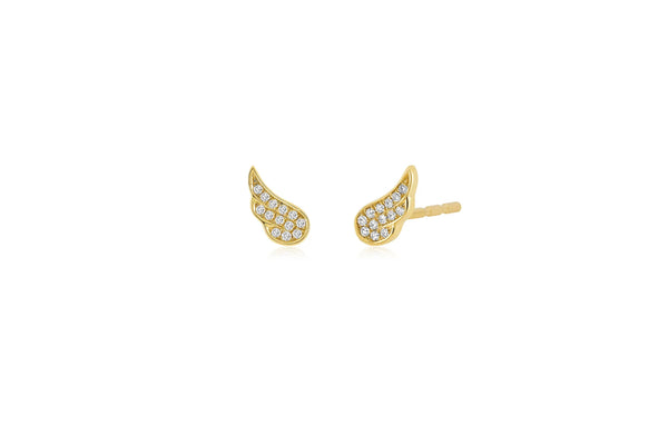 Ef Collection BABY DIAMOND ANGEL WING STUD EARRING