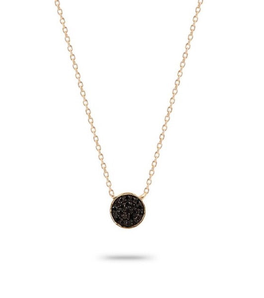 Adina Reyter pave black disk 14k necklace