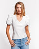 ASbyDF ANGELINA RECYCLED LEATHER TOP- white