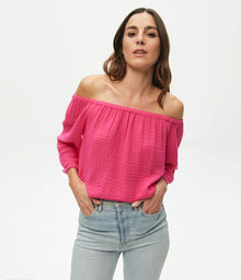 Michael Stars Isabel magenta double  gauze