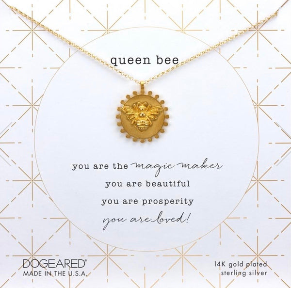 Dogeared Queen Bee gold dipped necklace
