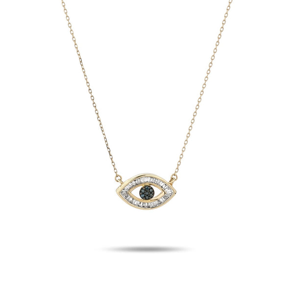 Adina Reyter Baguette evil eye necklace- y14
