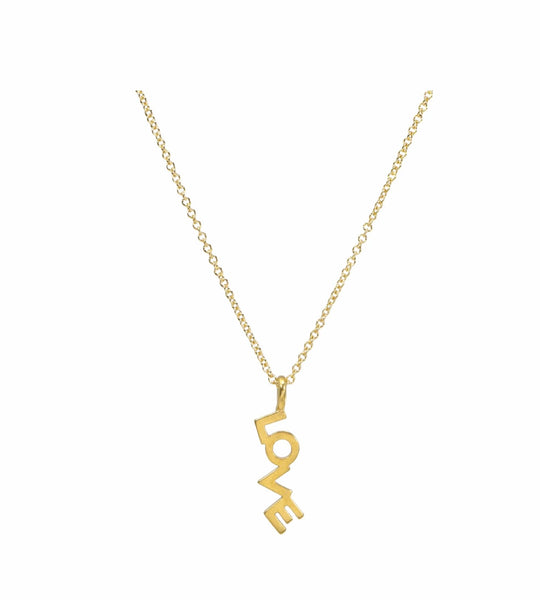 Dogeared Love is the Answer Love Hanging Necklace - Gold Dipped