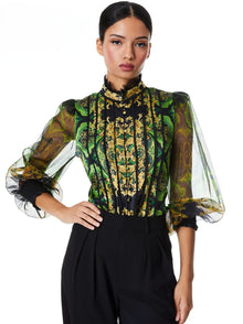 Alice & Olivia Bettina slv top-