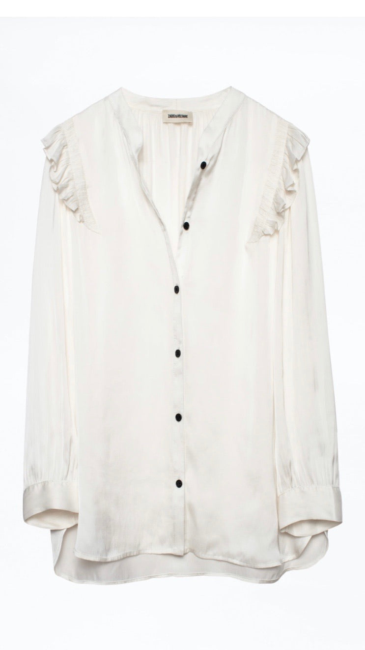 Zadig & Voltaire Tygg Satin flounce shirt - judo