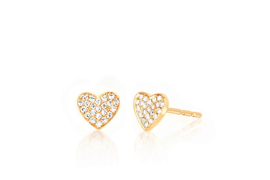 Ef Collection Diamond Heart Stud Earring