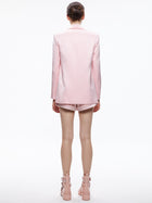 Alice and Olivia Denny Notch Collar Boyfriend Blazer w/ Piping