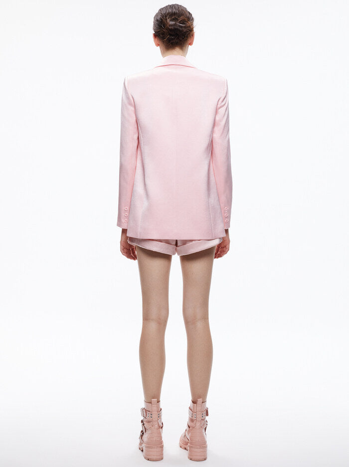 Alice and Olivia Denny Notch Collar Boyfriend Blazer w/ Piping