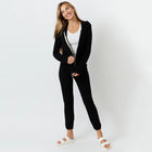 Monrow super soft zip up hoody - black