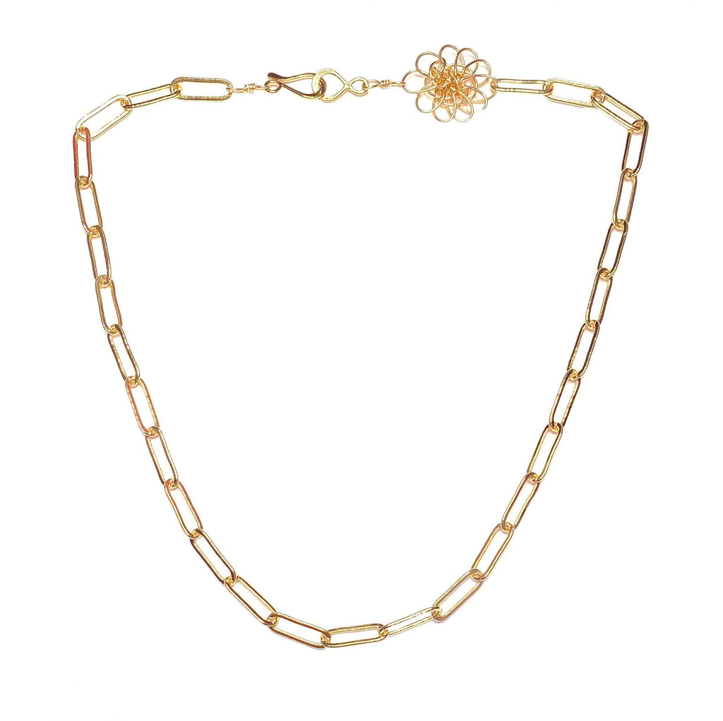 Casandra Collections 14k gold filled paper clip chain