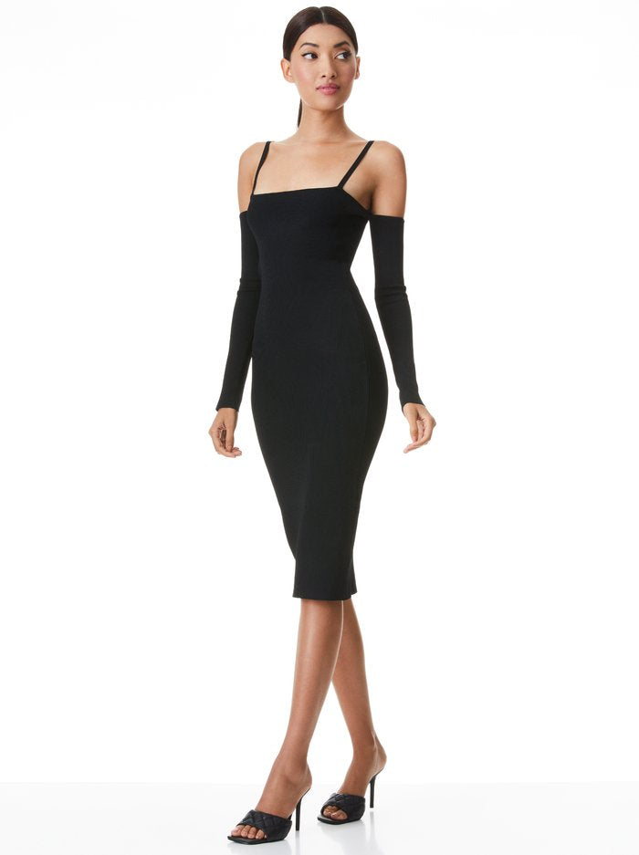 Alice & Olivia EVIA FITTED SPAGHETTI STRAP DRESS