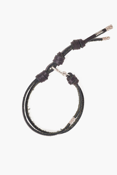 Chan Luu Silver and Black Leather Bracelet