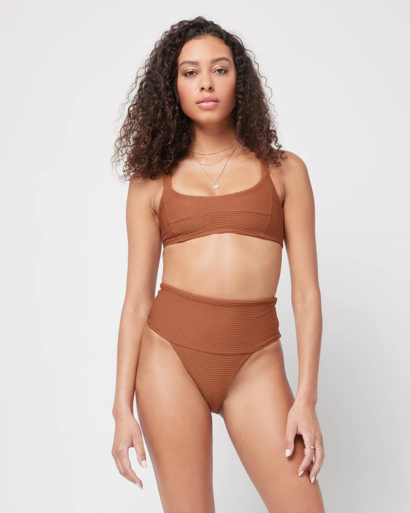 L Space Eco Chic Repreve® Jess Bikini Top- coffee