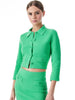 Alice & Olivia Ila collared knit jacket with pic