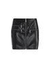 Alice & Olivia KENDALE FRONT ZIP VEGAN LEATHER MINI SKIRT- black