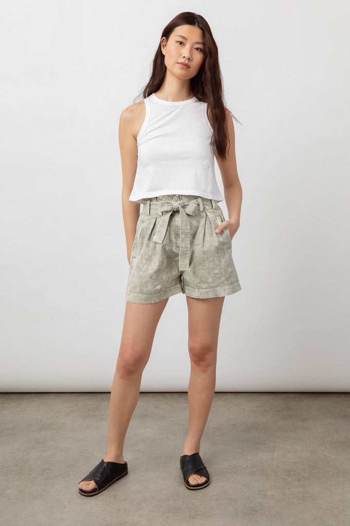 Rails BELLE - LIGHT SAGE ACID WASH shorts