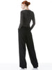 Alice & Olivia DELAINA EMBELLISHED LONG SLEEVE CREW NECK TOP