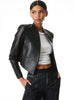 Alice & Olivia New Harvey Leather Open Front Jacket