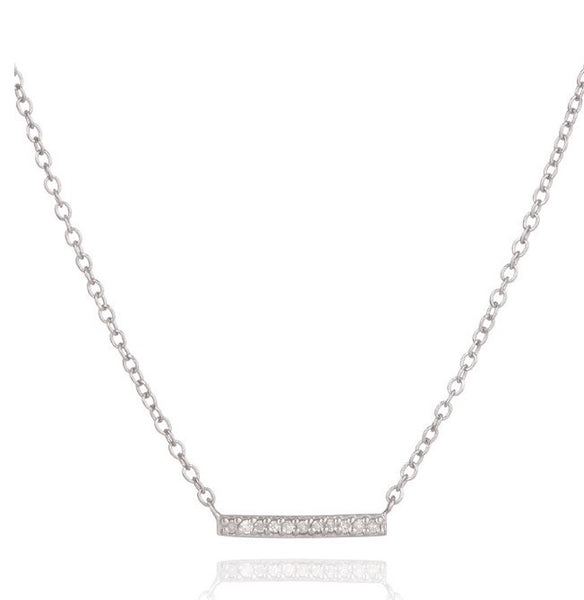 Adina Reyter silver pave bar necklace