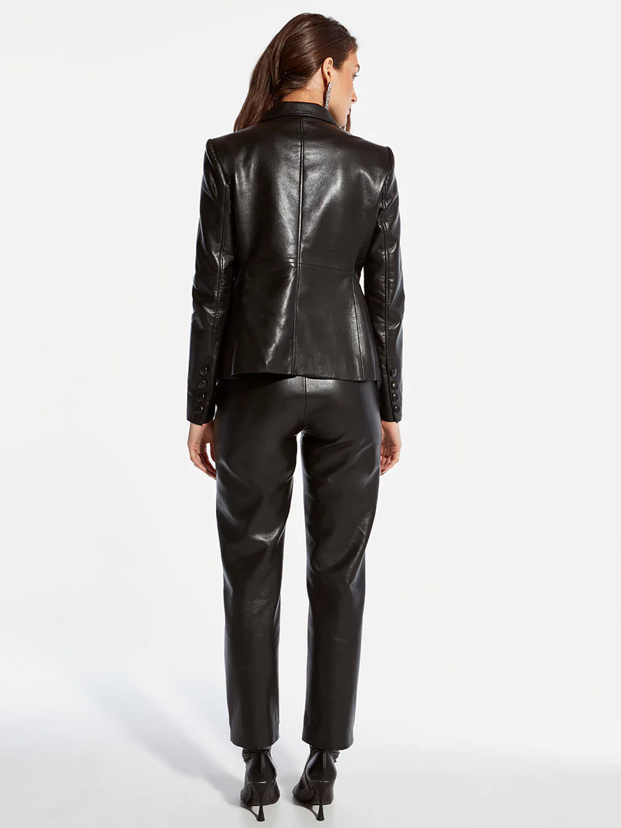 ASbyDF Jordan Recycled Leather Trousers Black