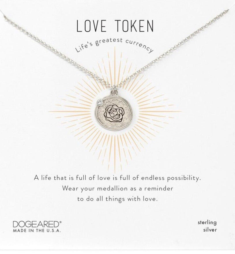 Dogeared Love Token rose silver necklace – Lux Rox
