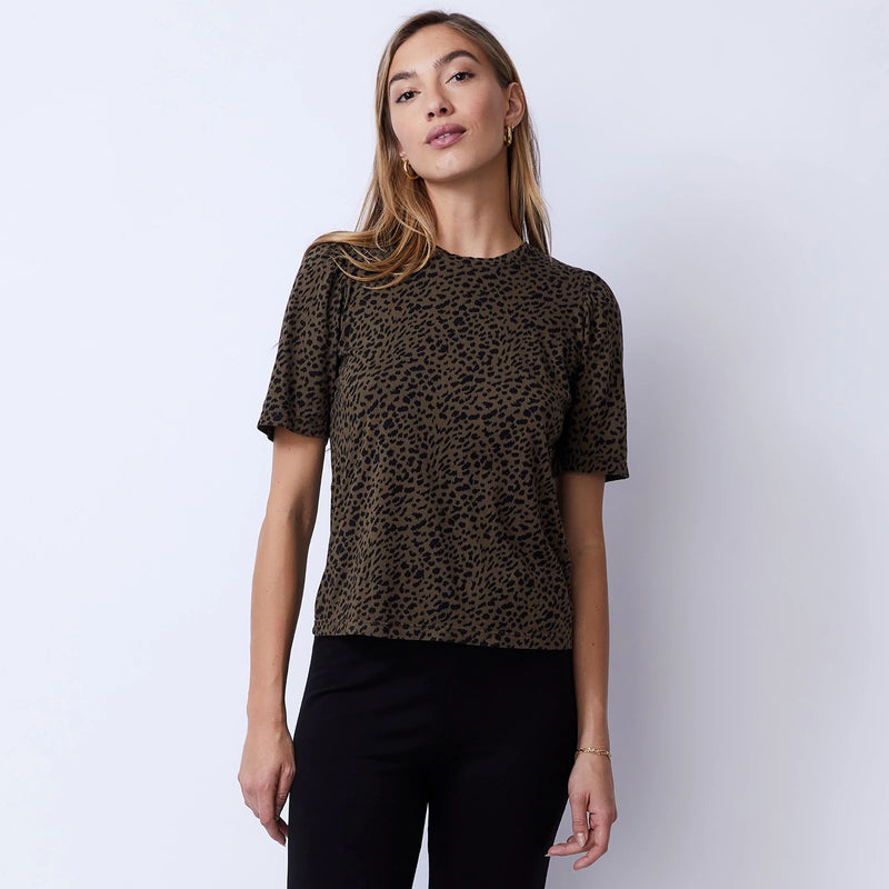 Monrow mini-leopard-puff-sleeve-top-moss