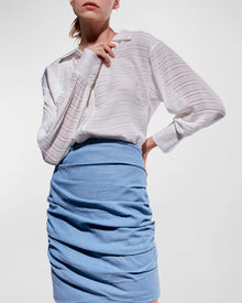 Asbydf Sally Striped Button-Front Blouse