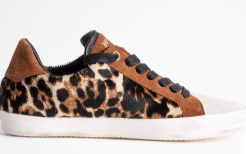 Zadig & Voltaire Leo Printed Cowskin tennis shoes