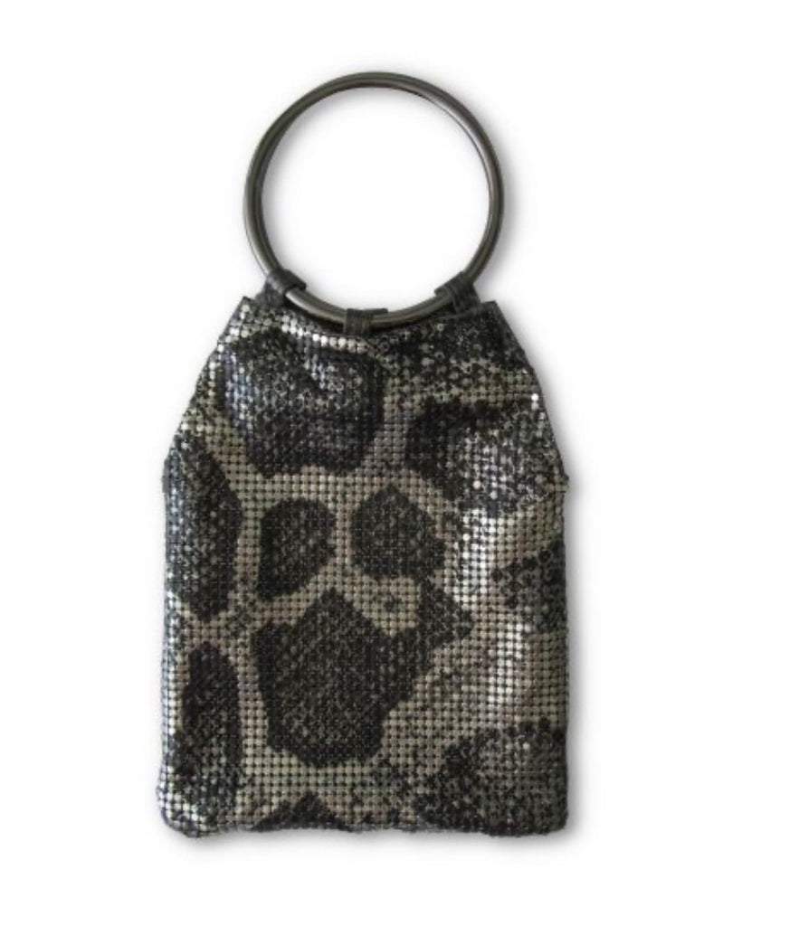 Whiting & davis black pewter python bracelet pouch