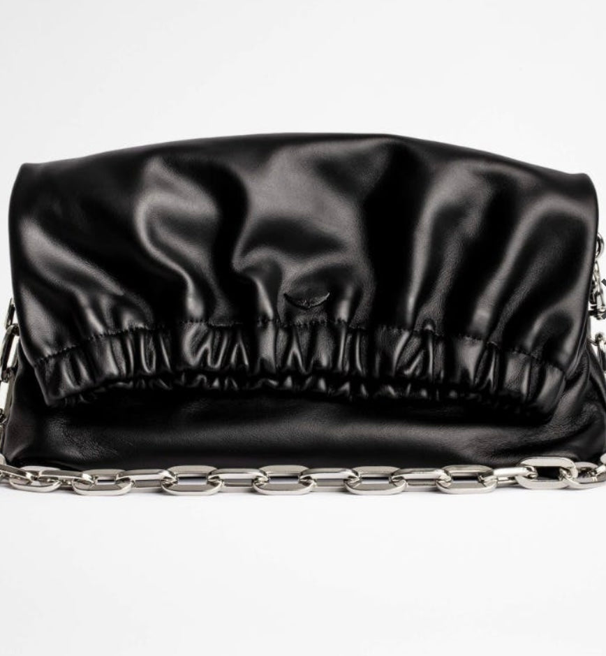 Zadig & Voltaire Rockyssime smooth lambskin purse- noir