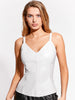 ASbyDF REAGAN RECYCLED LEATHER TANK- white