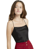 Alice & Olivia HARMON DRAPEY SLIP TANK- black