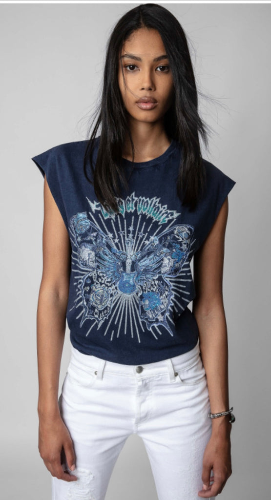 Zadig & Voltaire Cecilia Butterfly Tank Top