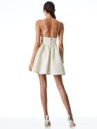 Alice & Olivia Foley curved waist party dress- gold