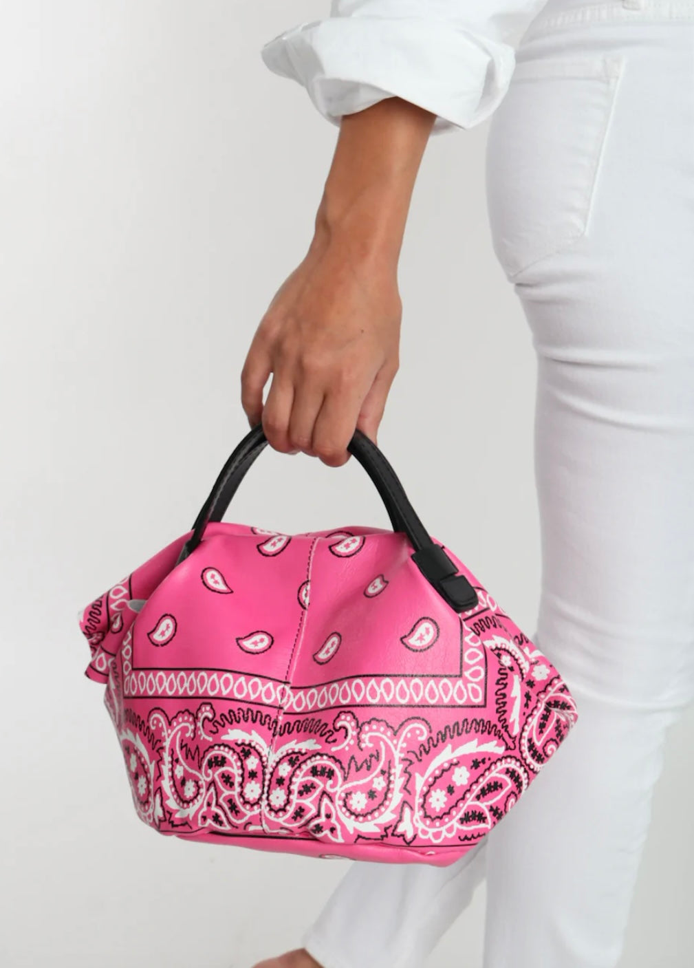 Romibasha Leather Bandana Bucket Bag