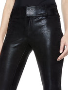 Alice & Olivia Stacy Vegan black leather ankle pants