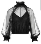Alice and Olivia Alexia Mock Neck Crop Top