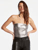 ASbyDF CINEMATIQUE STRETCH LEATHER BUSTIER- gunmetal