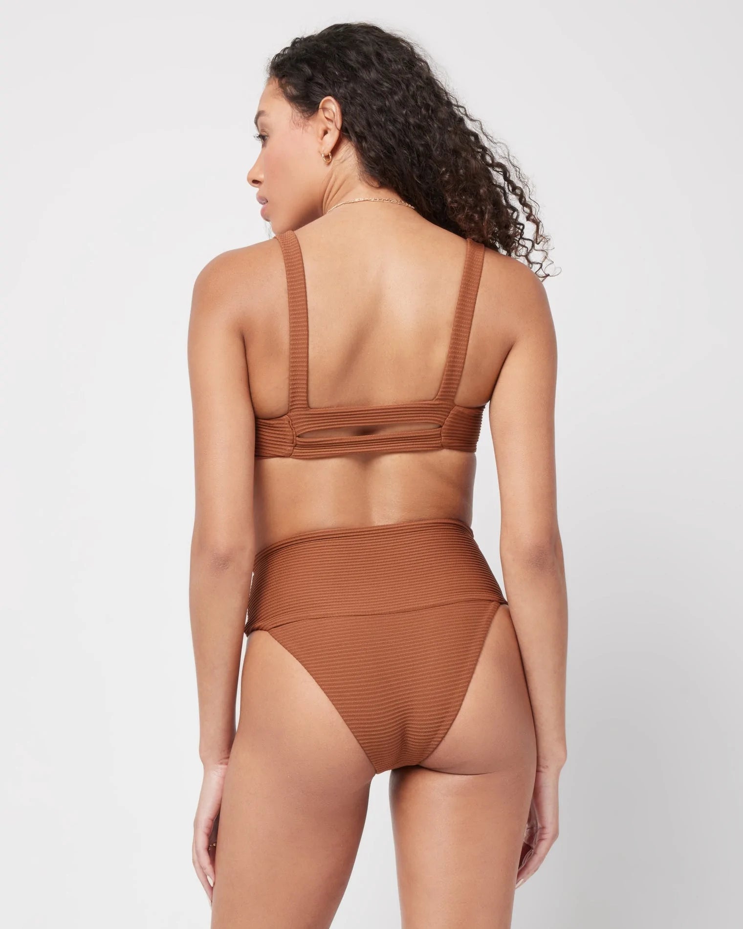 L Space Eco Chic Repreve® Desi Bikini Bottom- coffee
