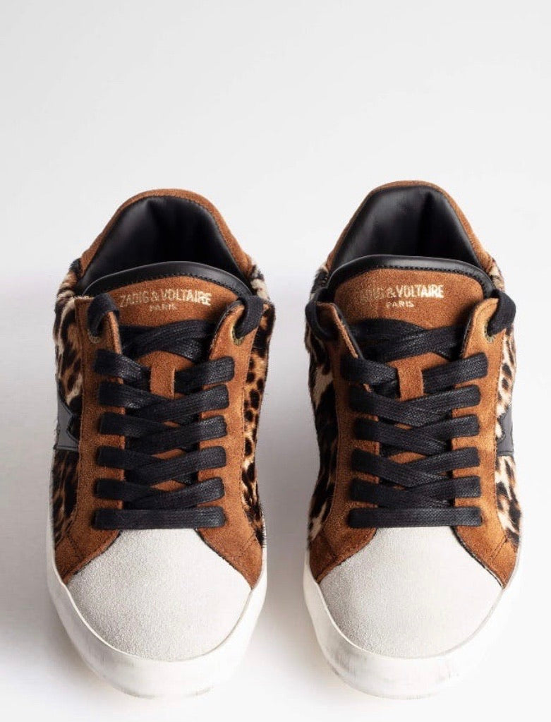 Zadig & Voltaire Leo Printed Cowskin tennis shoes