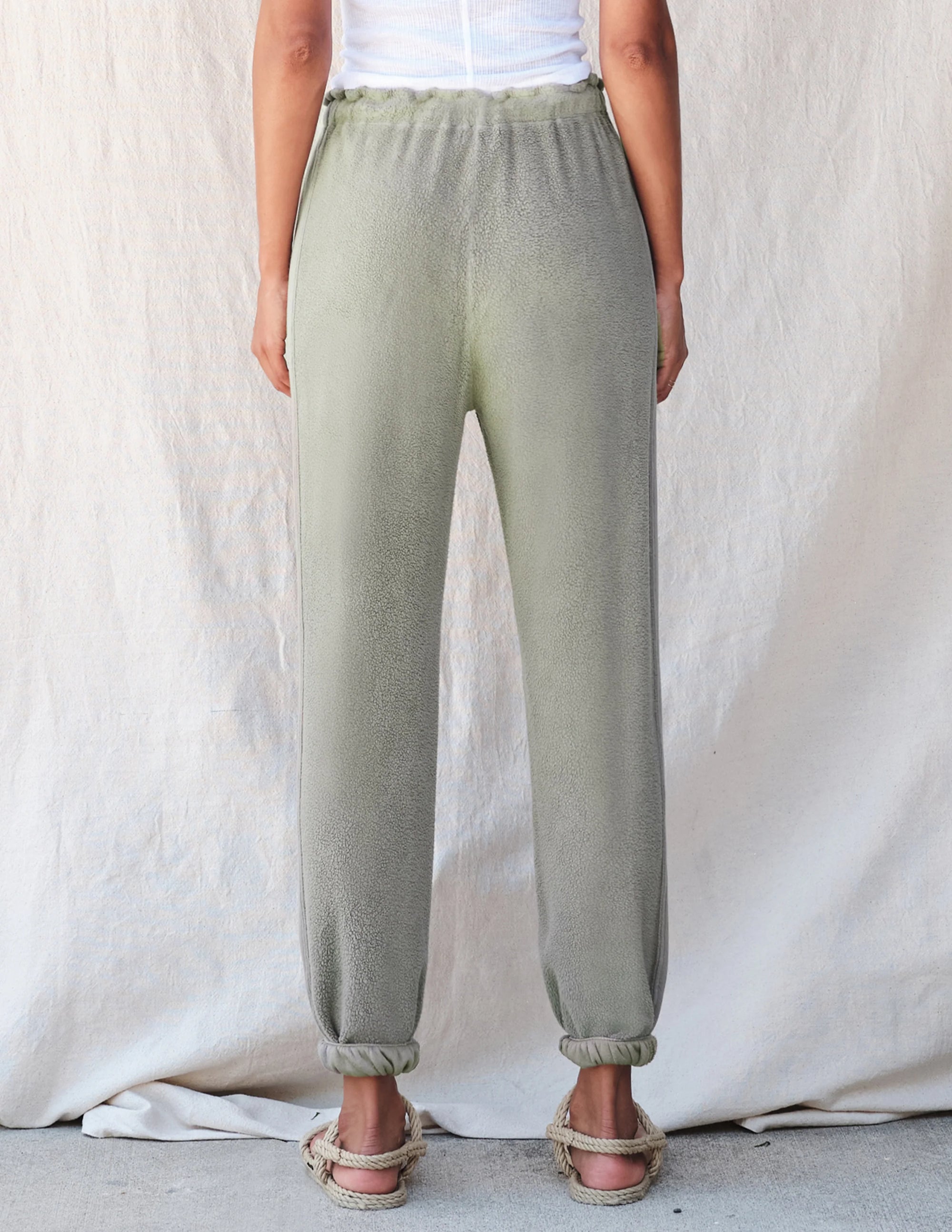 Sundry Faux Sherpa Jogger - Military